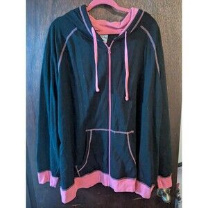 Beverly Rock 4x Zip Up Hoodie Black & Pink